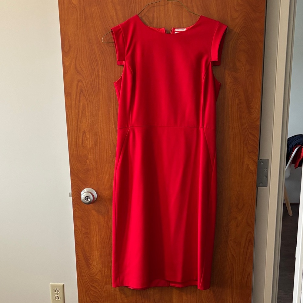 J. Crew Cap Sleeve Red Midi Dress